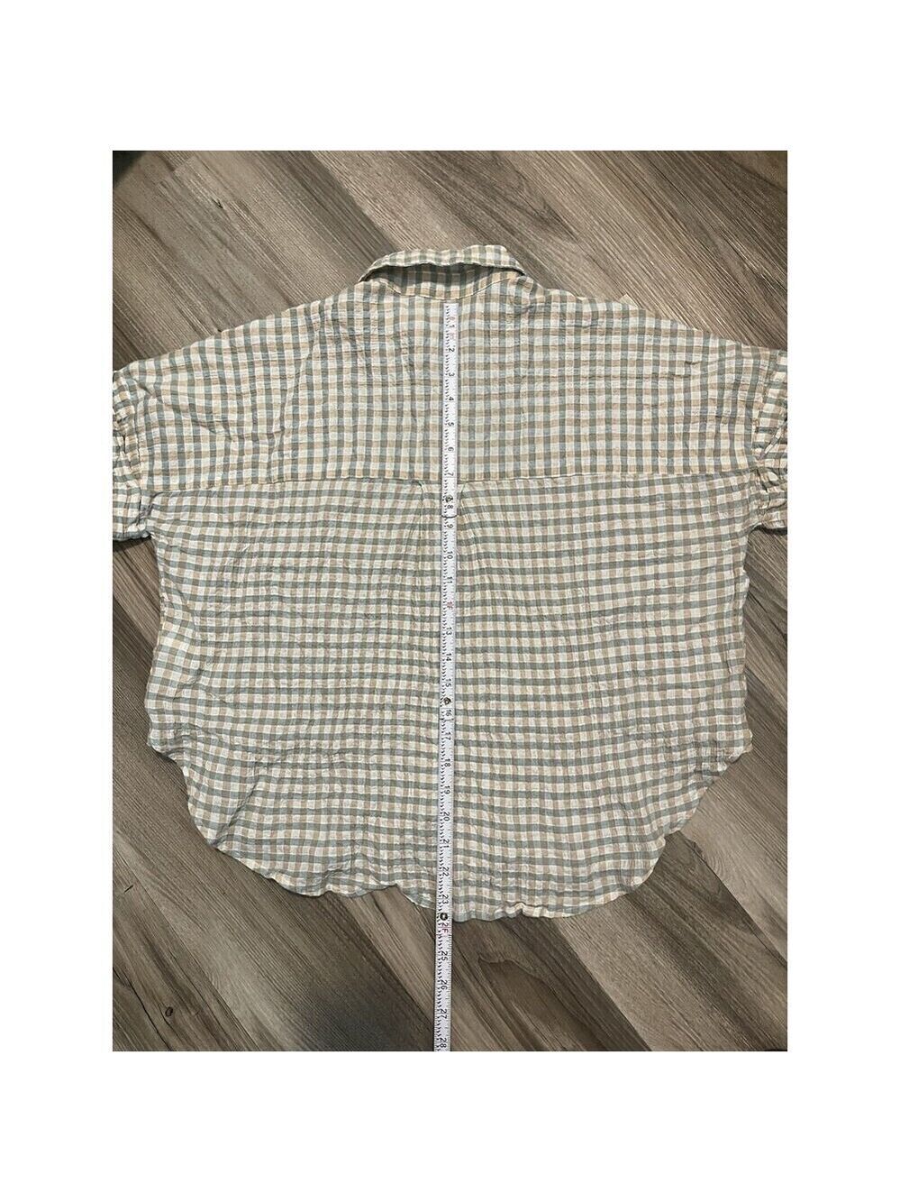 Madewell Crinkle Hayden Top Shirt Striped Size Medium Button Down - Picture 7 of 8